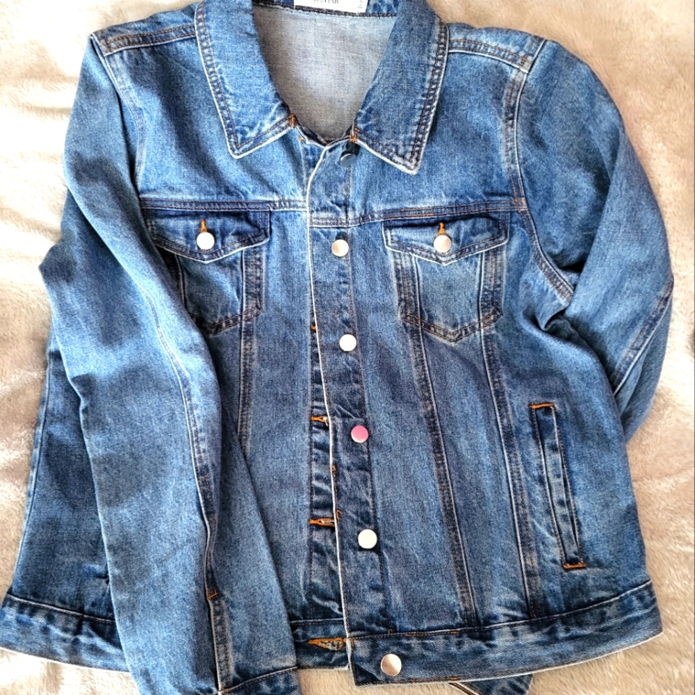 JustFab Casual Denim Jean Jacket, XL